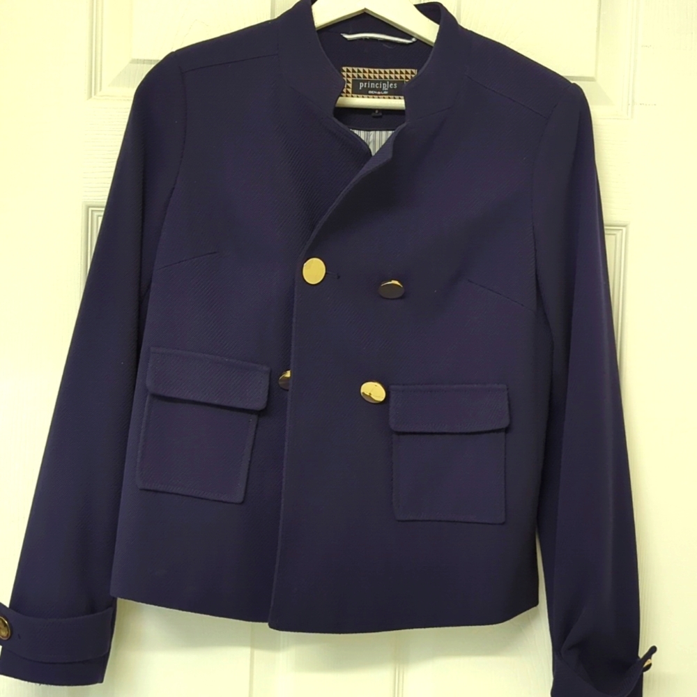 Debenhams Ben de Lisi “Principles” Collection navy jacket, size 8